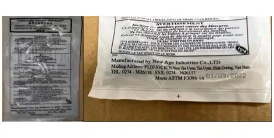 New Age Industries Recalled Furniture Tip Kit